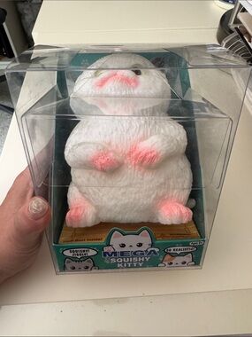 Zorbitz Mega Squishy Cat - White and gray with Pink Accents